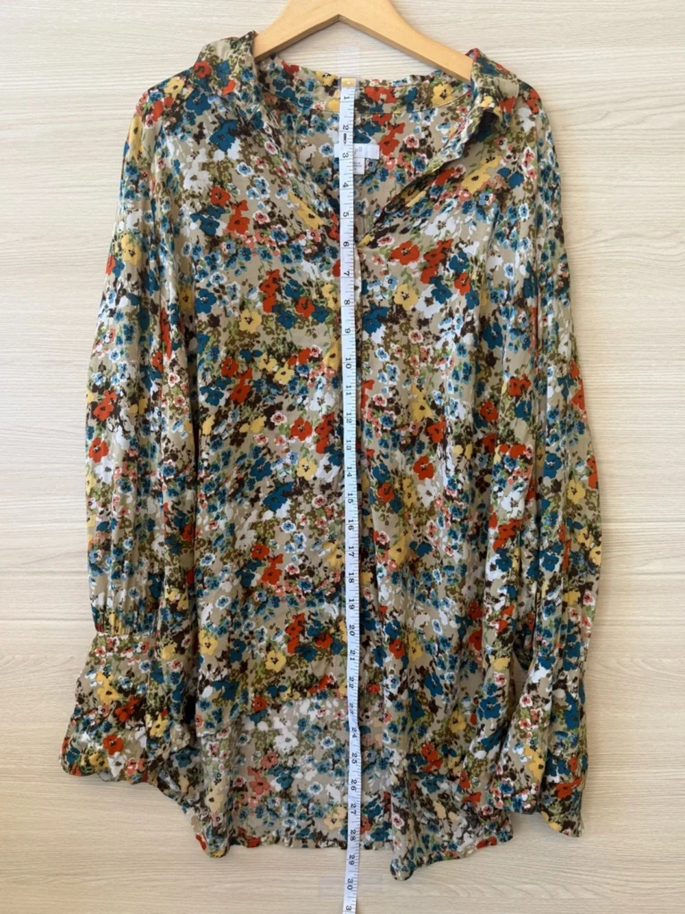 J. Jill Floral Button Up Shirt LP Wheat Painterly Cottagecore Blouse Size S - Picture 6 of 8